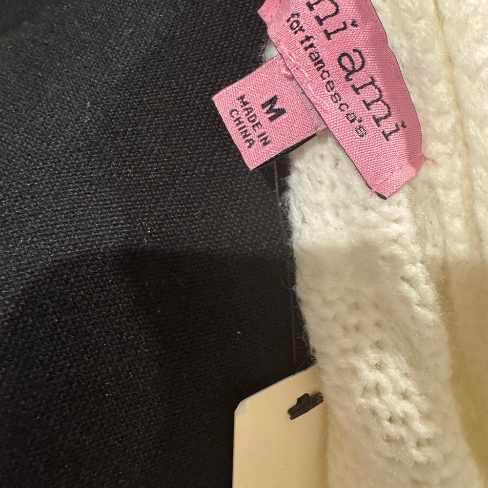 NWT- Sarah Open Cream w/Pearls Pointelle Cardigan Miami Sweater - Size M - Picture 4 of 5